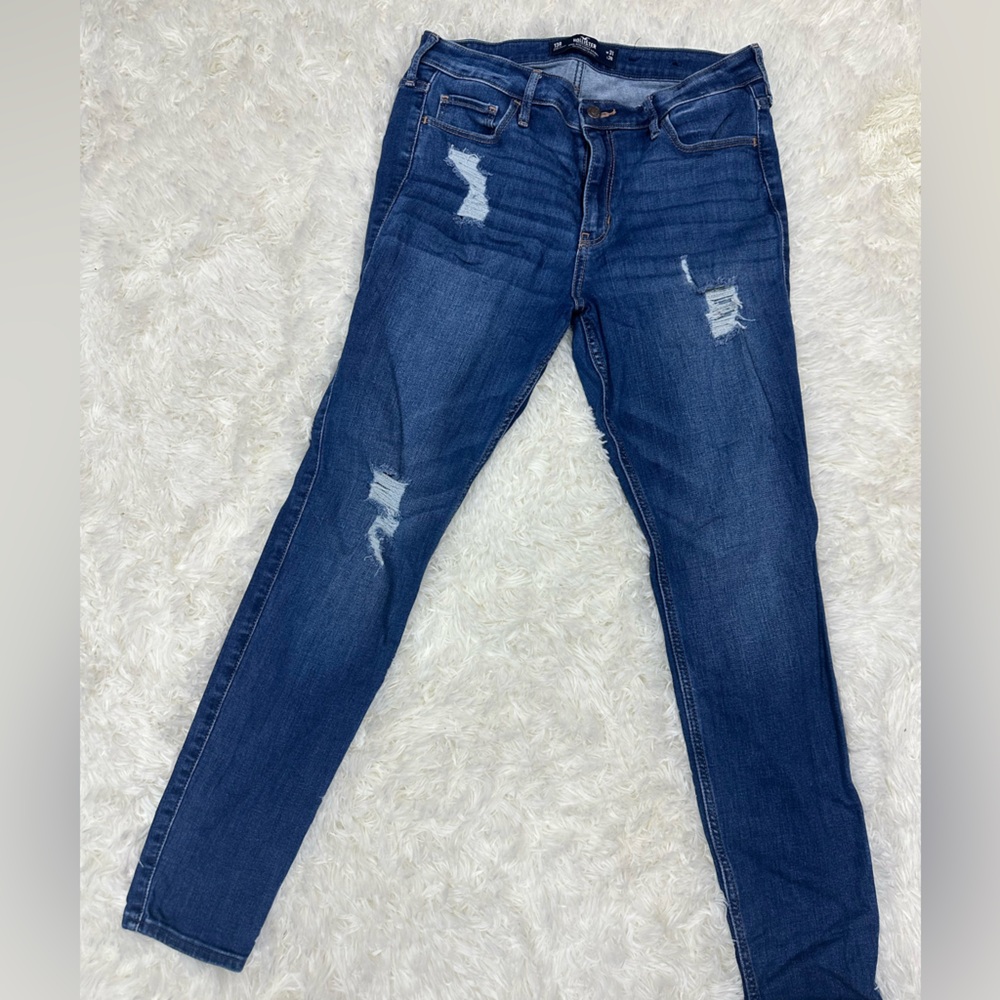 Hollister Blue Distressed Skinny Jeans